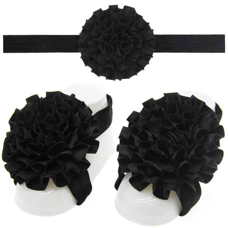 Shiny 3pcs Flower Design Headband And Foot Decoration Accessories