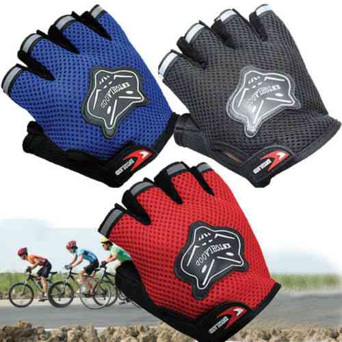 7-16y Kids Adults Bike Half Finger Gloves