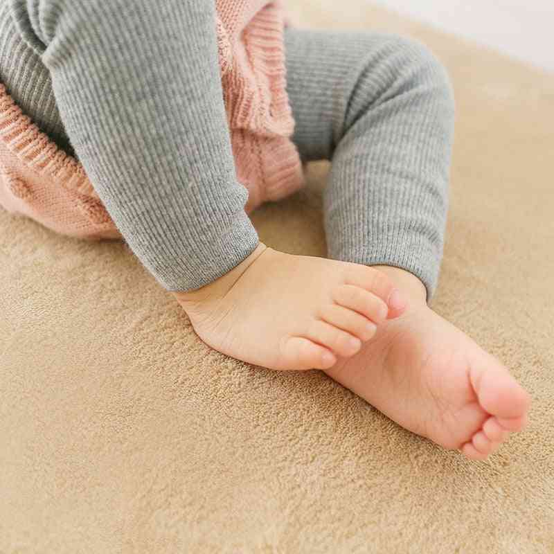 Dzianinowe spodnie niemowlęce, do kostek, elastyczne ocieplające legginsy dla dzieci