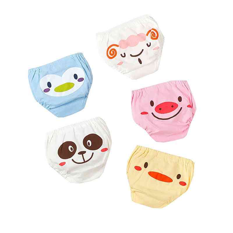 Cute Cartoon Animal Baby Underwear, 5pc/set Breathable Underpants