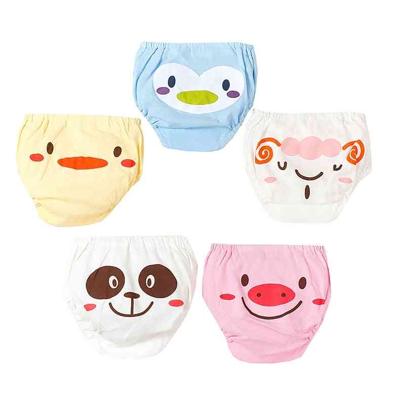 Cute Cartoon Animal Baby Underwear, 5pc/set Breathable Underpants