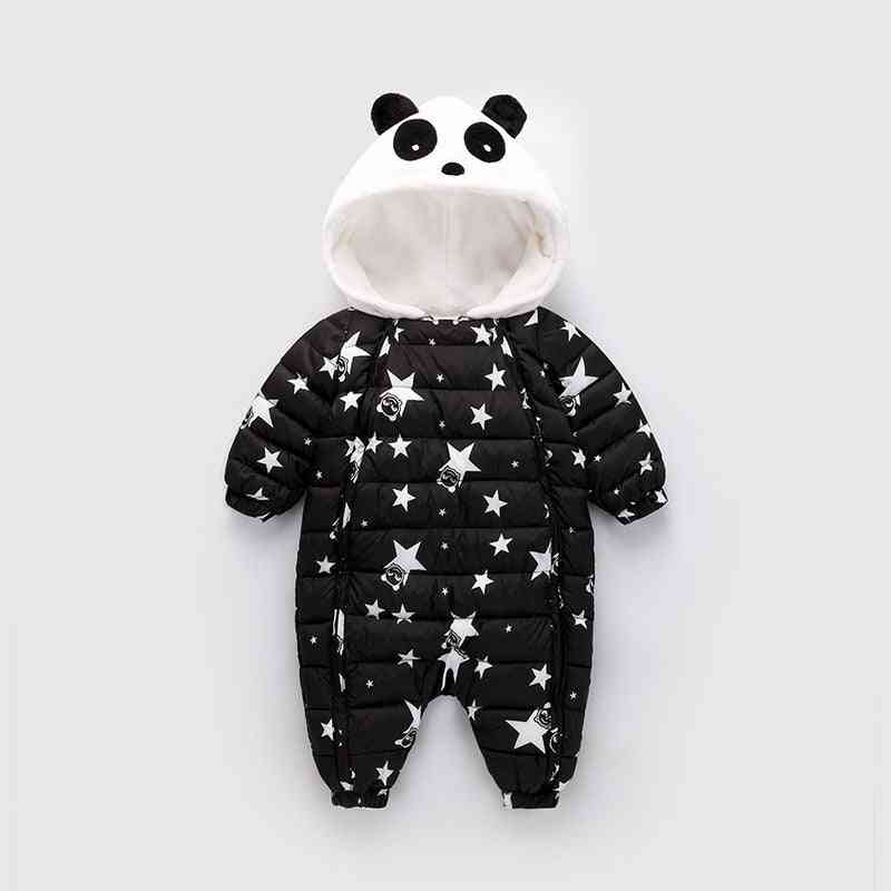 Baby romper, vinter panda form, overaller bodysuit kläder