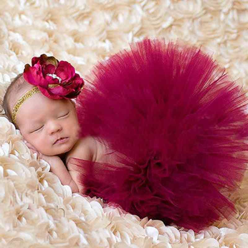 Newborn Outfit-photography Props, Princess Tutu Skirt With Matching Headband