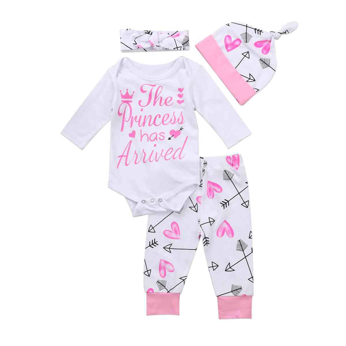 Pasgeboren baby schattige comfortabele zachte baby meisjes kleding playsuit broek bodysuit outfit set