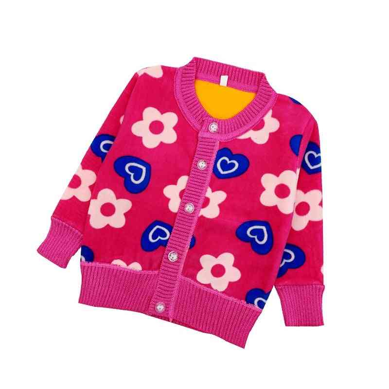 New Cartoon Long Sleeve Plus Thick Velvet Warm Clothes Kids Sweater For