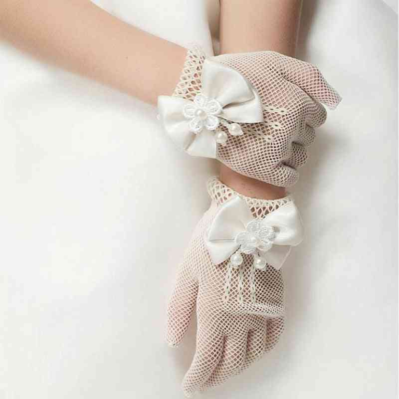 Mesh Bowknot Design, Princess Gloves For