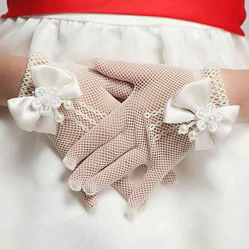 Mesh Bowknot Design, Princess Gloves For