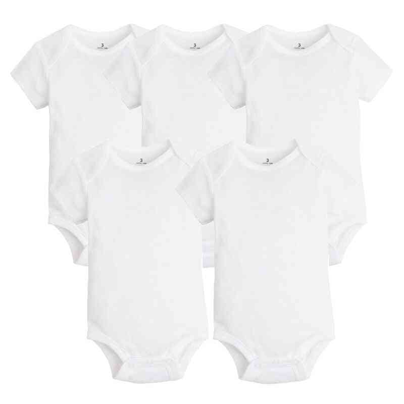Nyfödda babykläder sommar ärmlös pojkeflickor 100% bomull vita barn bodysuits & jumpsuits