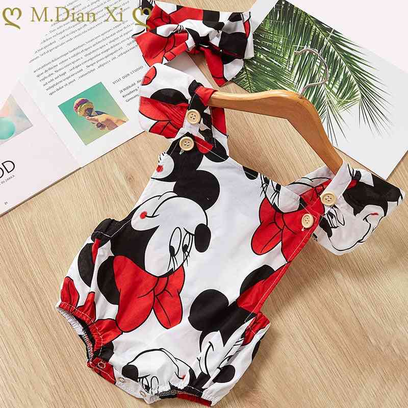 Cute Cartoon Printed Romper For With Headband