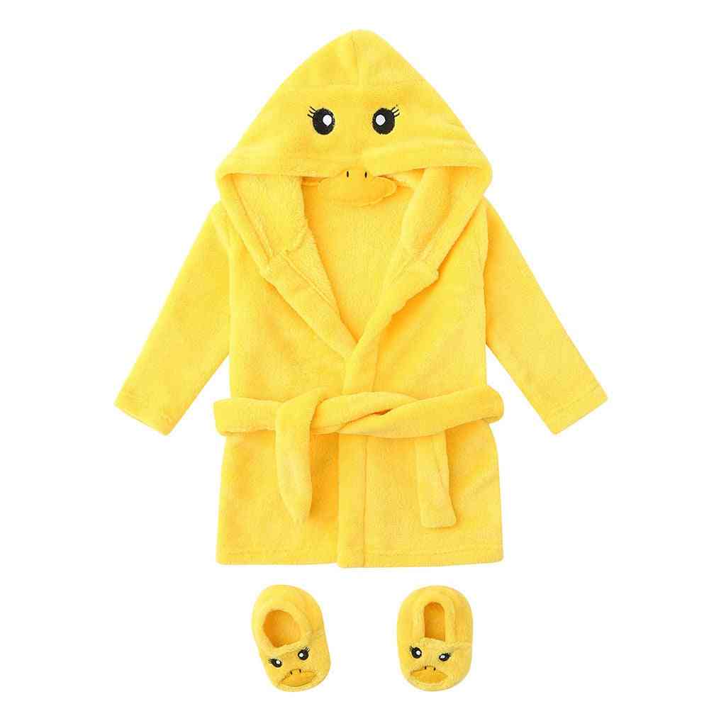 Invierno con capucha lindo cálido, albornoces para niños, niñas - amarillo1 / 0-6 meses