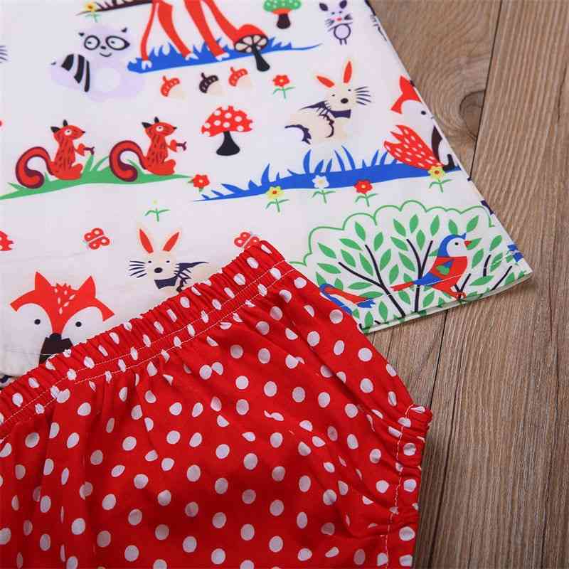 Nyfödd flicka kläder toddler blommig pannband tecknad klänning dot shorts kläder kläder 0-24m