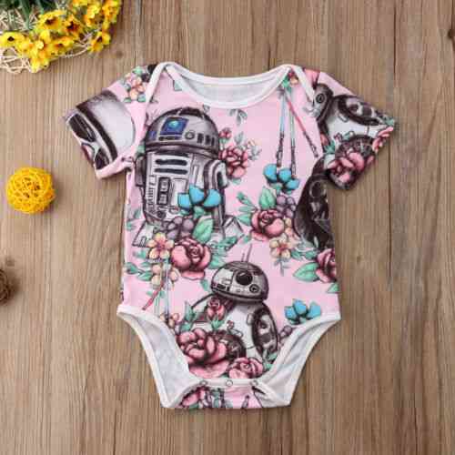 Summer Cute Newborn Baby Girl Clothes Bodysuit Short Sleeve Cotton Outfits Clothes