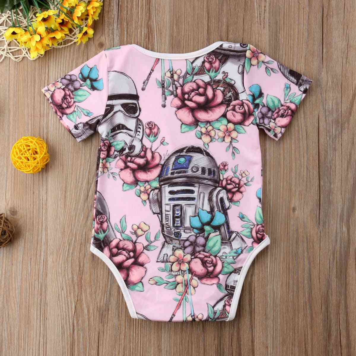 Summer Cute Newborn Baby Girl Clothes Bodysuit Short Sleeve Cotton Outfits Clothes