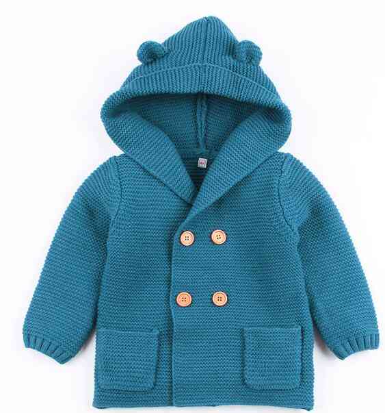 Baby Cardigan Autumn Winter Fur Collar Knitted Sweater Jacket Coat