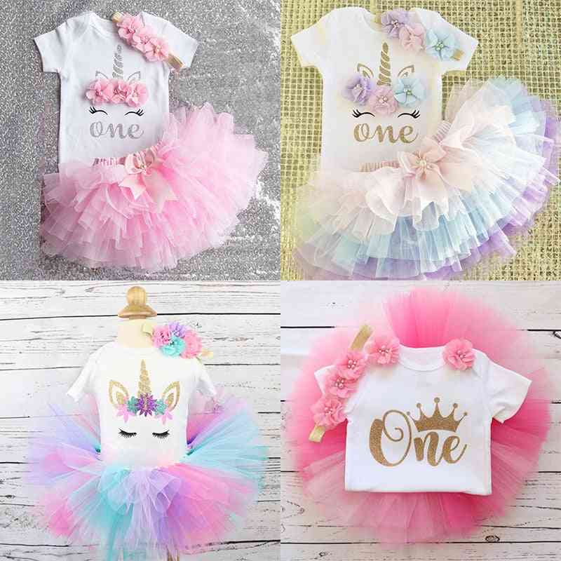 Baby girl första födelsedag outfit ensemble ett år liten flicka klänning kläder baby-sommarkläder spädbarn dop dop