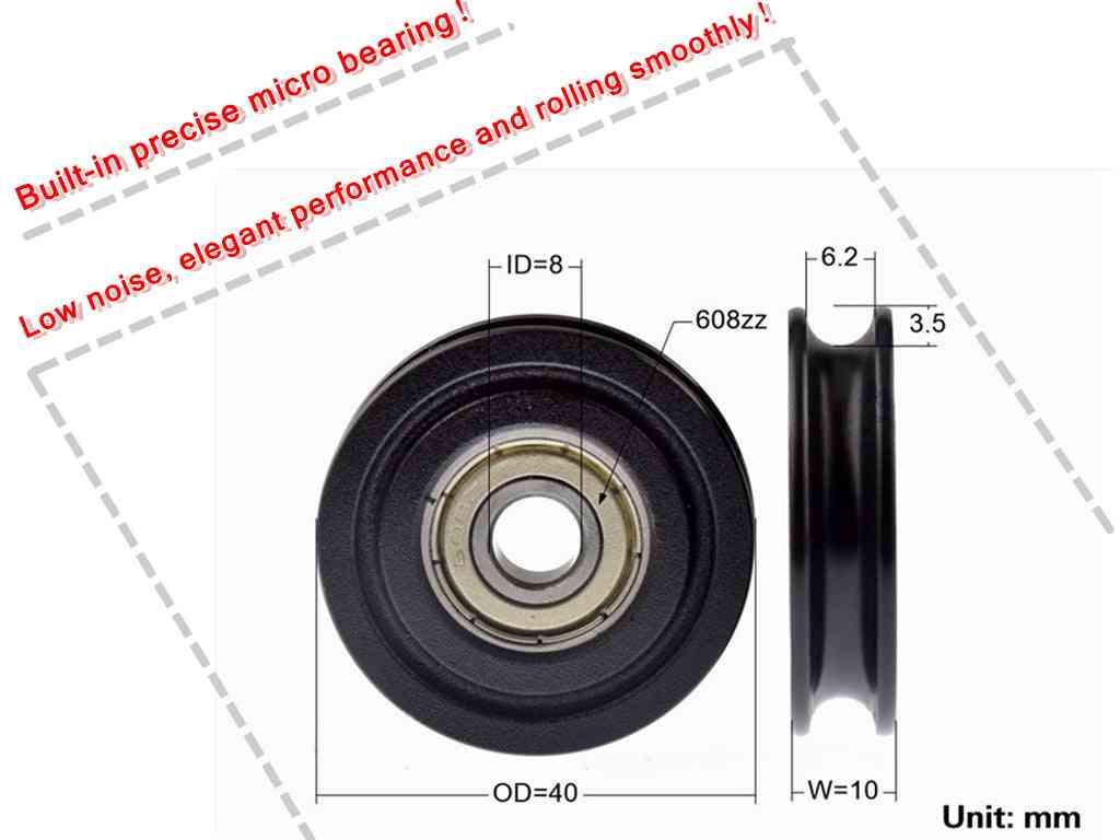 U-type, Groove Ball Bearing Wheel-pulley Roller
