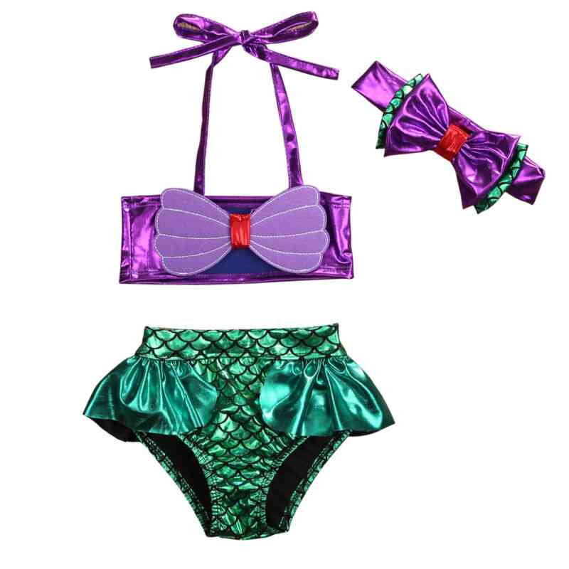 Baby Mermaid Bikini Set- Summer Beach Swimwear, Bathing Suit