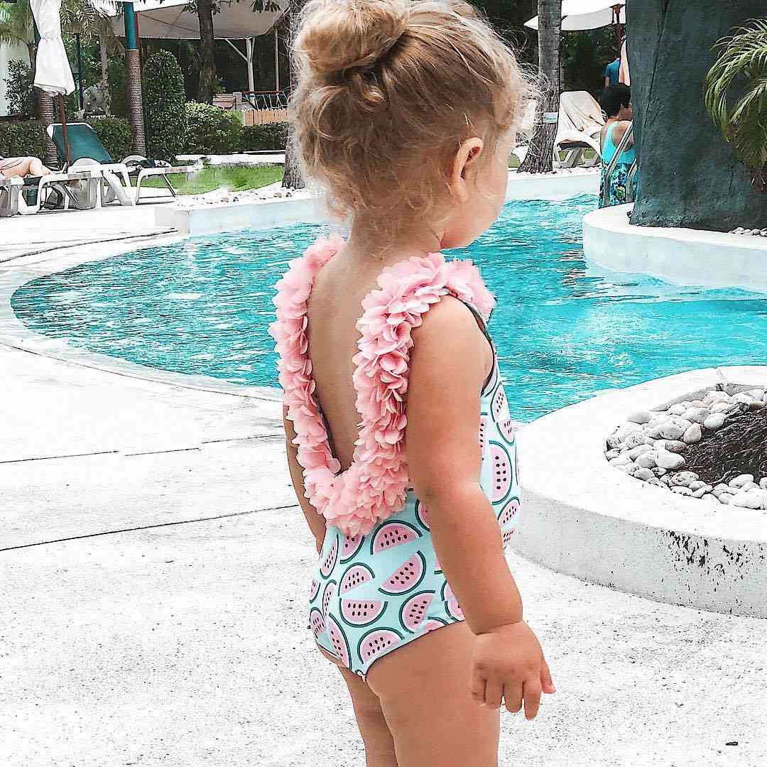 Infant Baby Watermelon Swimsuit- 3d Flower Swimwear Swimming Bikini