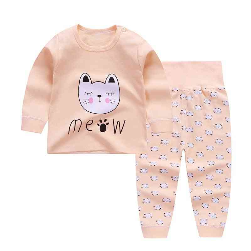 Seturi de bebeluși / pijamale cu imprimeu de desene animate, îmbrăcăminte de dormit din bumbac toamnă primăvară talie mâneci lungi și pantaloni