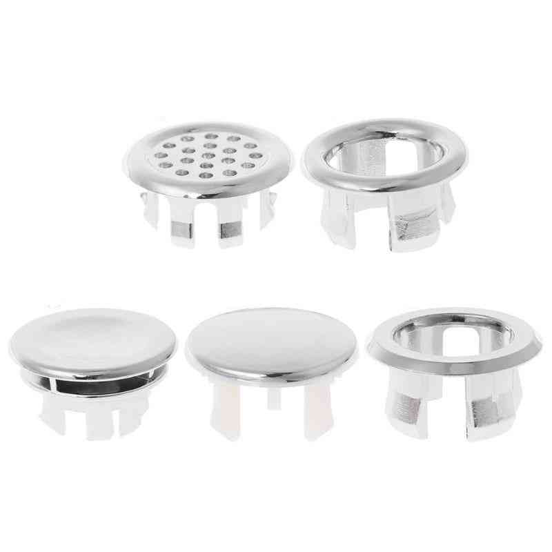 Basin Sink Overflow Ring, Six-foot Round Insert Chrome Hole Cover Cap