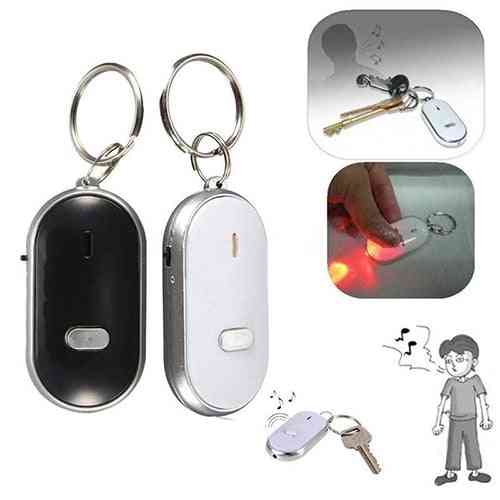 Anti-Lost-LED-Schlüsselsucher, Schlüsselbund-Locator, Schlüsselbund für Pfeifen- / Signalton-Taschenlampe - schwarz