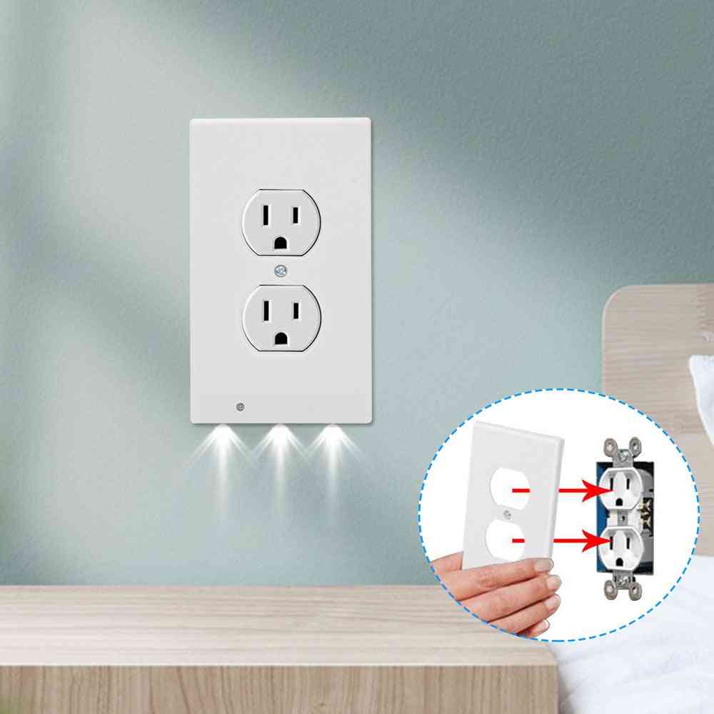 Durable Convenient Outlet Cover Wall Plate With Led Night Lights