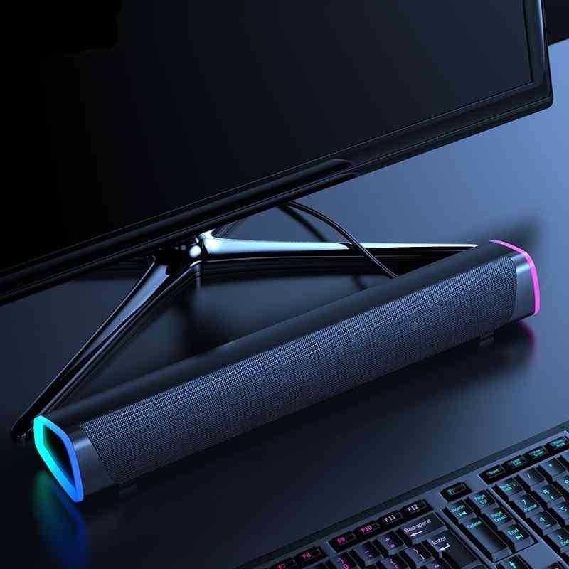 3D-Surround-Soundbar, Bluetooth 5.0-Lautsprecher, kabelgebundene Computerlautsprecher, Stereo-Subwoofer für Laptop, PC-Theater, Fernseher
