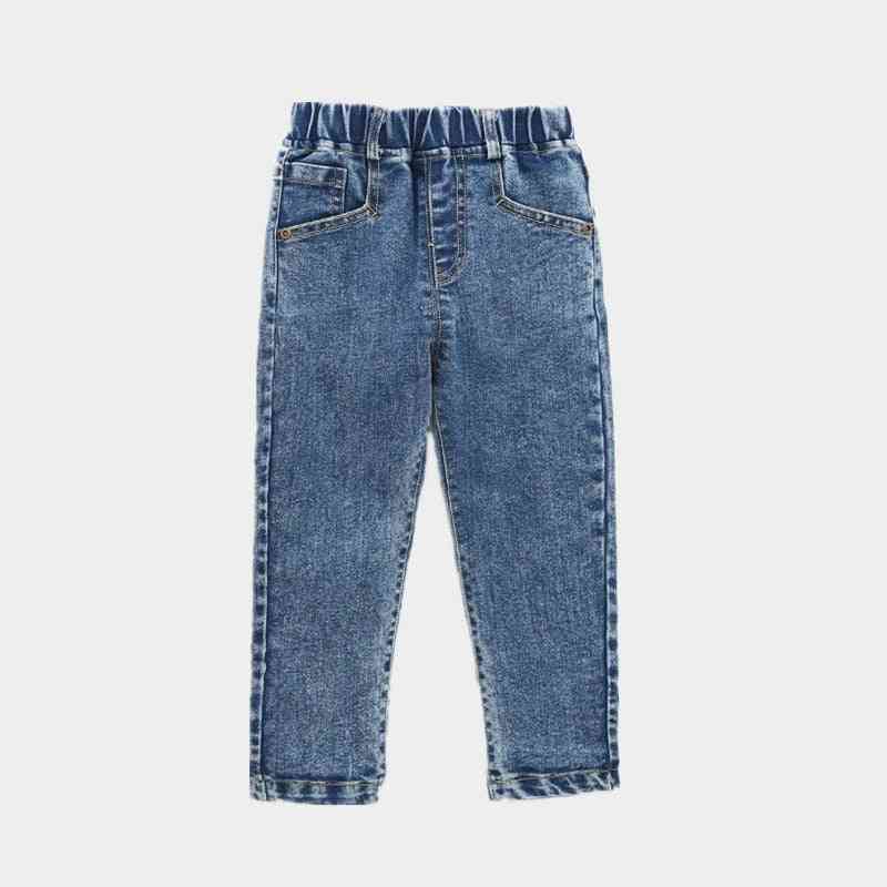 Chłopięce grube spodnie jeansowe zimowe, ciepłe dżinsy