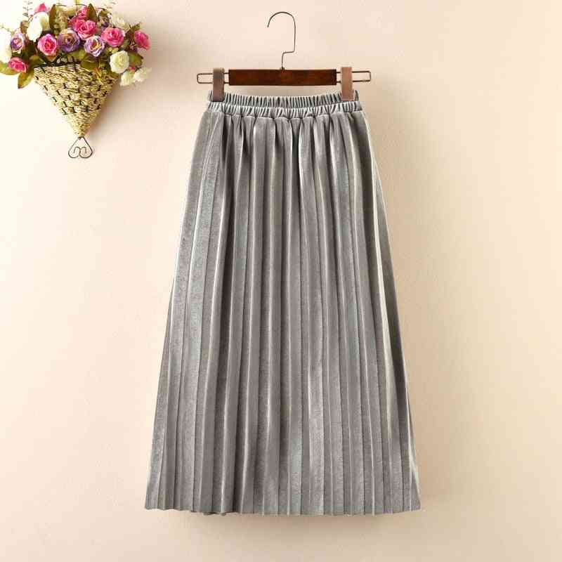 Autumn & Winter Pleated Smooth, Baby Long Skirts