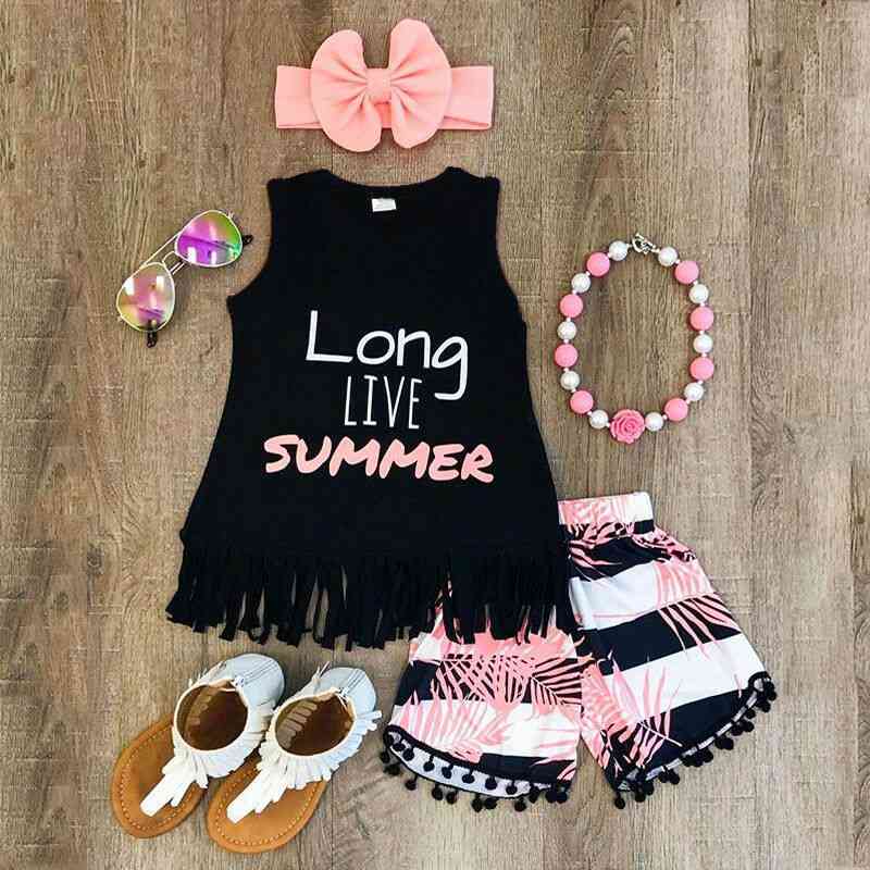 Summer Clothes Set, Little Baby Sleeveless T Shirt+shorts Pants Outfit