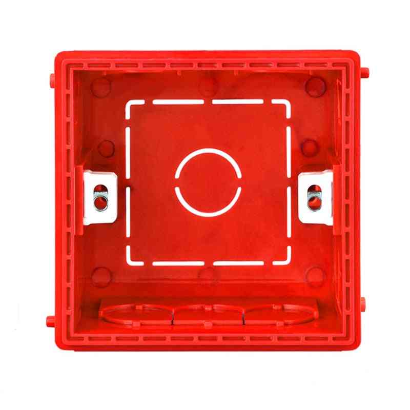 Elektryczna puszka montażowa - puszka z gniazdem przełącznika kasetowego, puszka podtynkowa wewnętrzna ukryta typ 86 - czerwona / 86mm-86mm-50mm