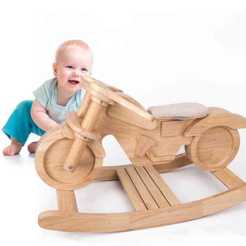 Kinderen massief houten hobbelpaard voor baby jongens en meisjes, cadeau educatief speelgoed -