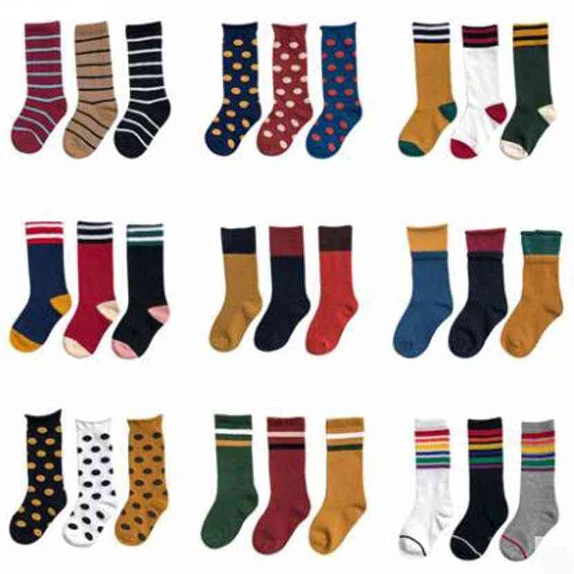 Child Socks, Autumn, Winter Color Matching Striped,