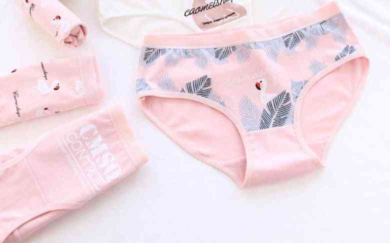 Flamingos Underpants Young Girl Briefs, Comfortable Cotton Panties Underwear