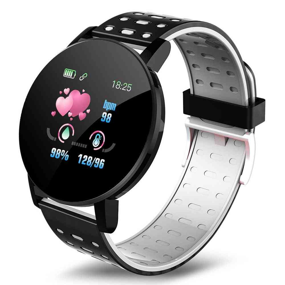 Blood Pressure Sport Heart Rate Fiteness Tracker Bracelet For Android Ios Smart Watch Round