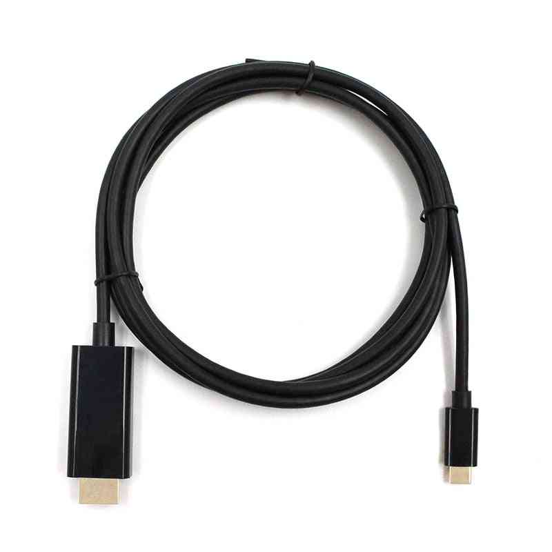 Usb c till hdmi-kabel, typ c thunderbolt3-omvandlare, usb-c-adapter - svart