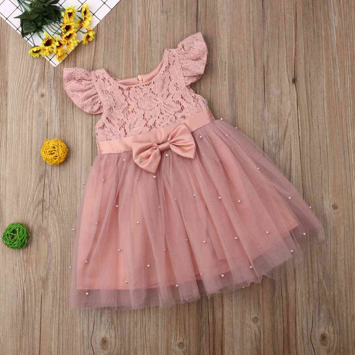 Toddler Kid Girl Princess Dress- Lace Tulle, Pageant Clothing Costume