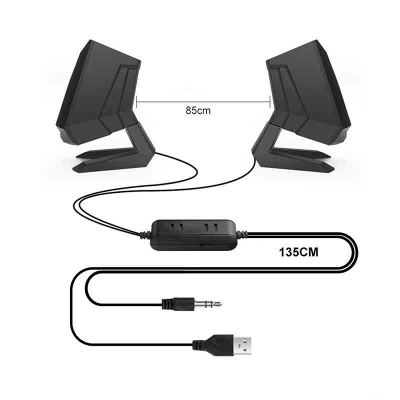 Mini przenośne głośniki zasilane z USB Bass 2.0 z oświetleniem LED
