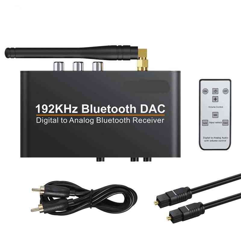 Dac With Remote Control, Built-in Bluetooth V5.0 Receiver Converter