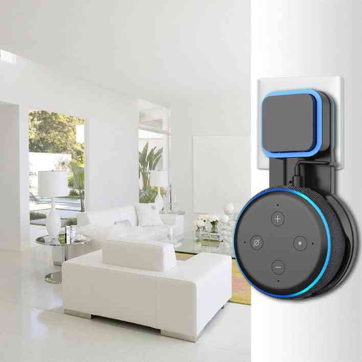 Alexa echo dot 3. generasjon uttak veggmontert hengerholder standplassplassbesparende tilbehør til brakettassistenter - svart