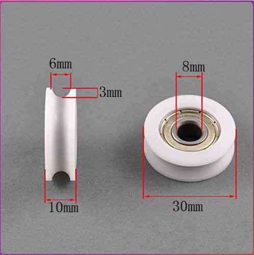 Najlonski plastični kroglični ležaji, 8 * 30 * 10 mm vodilni škripec