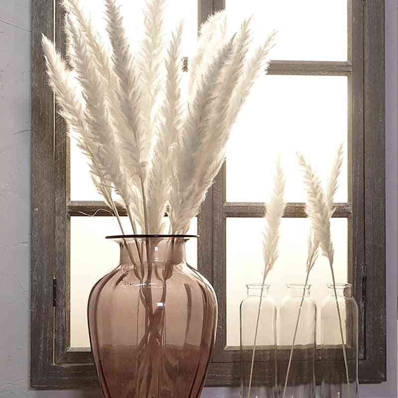 Bulrush Natural Dried Small Pampas Grass, Artificial Plants For Wedding, Home Decor Fake Flowers