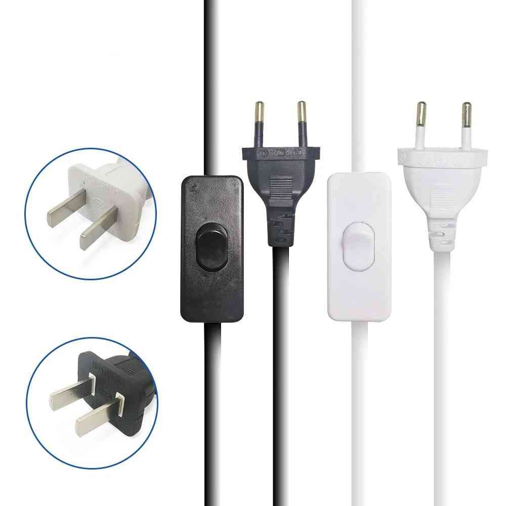 Two-pin Eu Plug, Cable Extension Us-type Adapter For Led Lamp