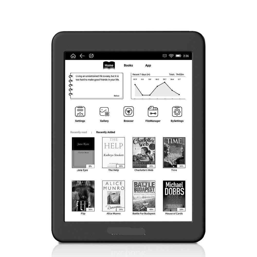 7,8-calowy czytnik e-booków? Dwukolorowy czytnik e-booków z przednim podświetleniem 2 g / 16 gb, 8 rdzeni, e-book z systemem Android 6.0 (czarny) -