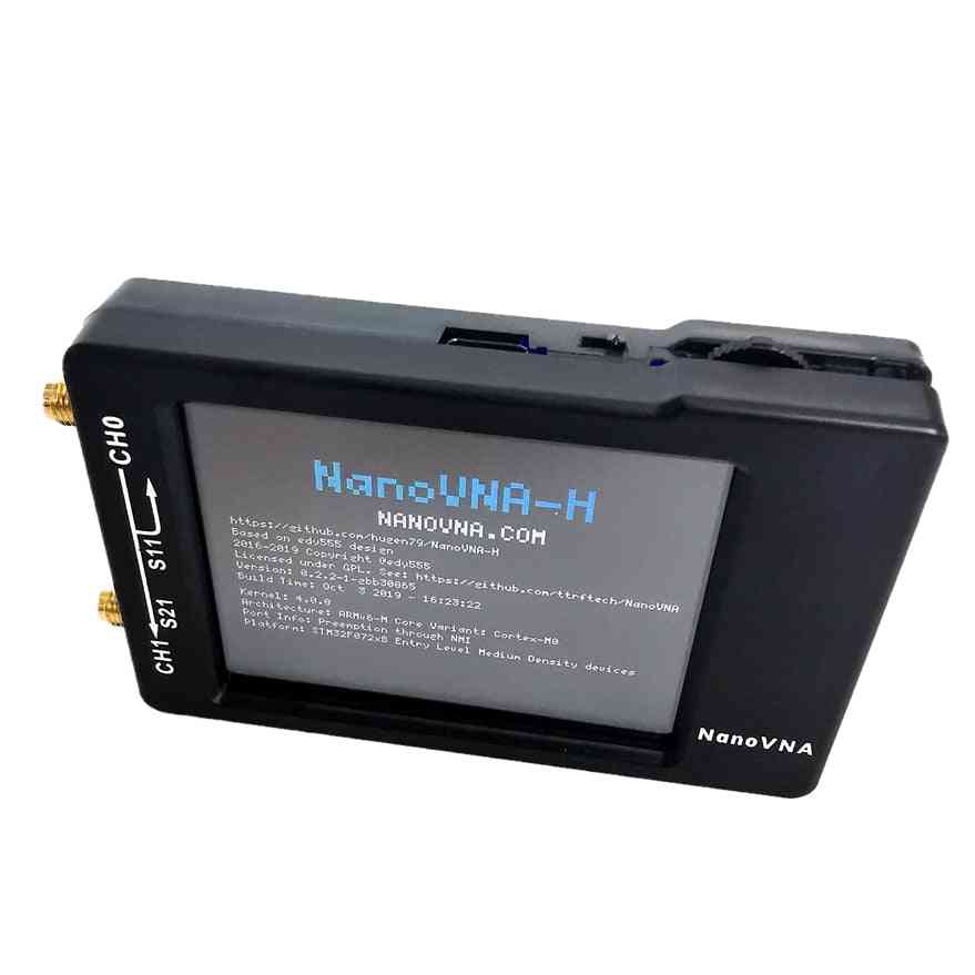 Nanovna-h nanovna-h ~ lcdhf vhf uhf uv vektor netværksantenne analysator + batteri + plastikhus
