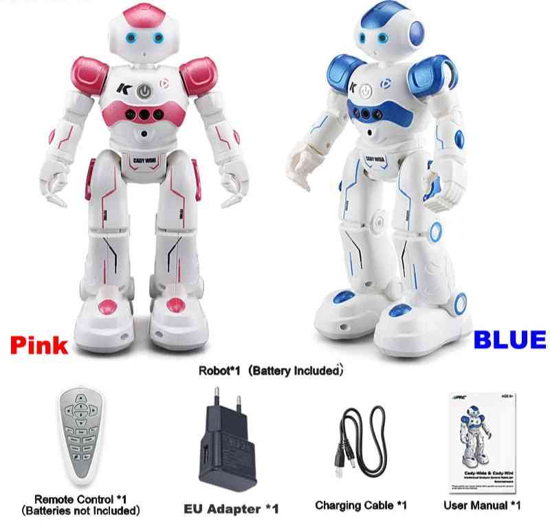 טעינה שירה ריקוד שליטה במחוות RC רובוט צעצוע ורוד כחול לילדים מתנות לילדים - כחול