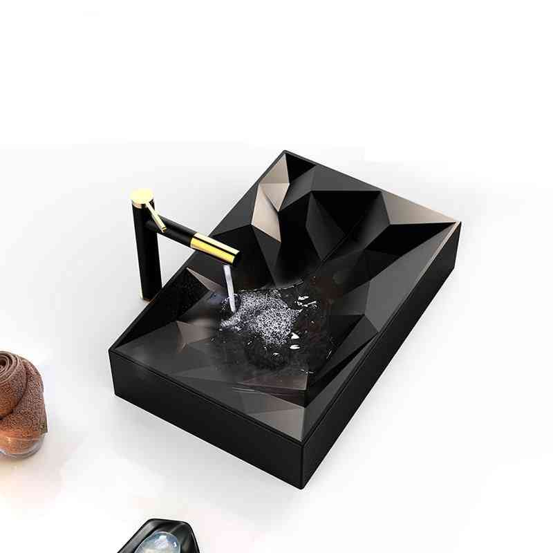 Matte Black Ceramic Vessel Lavatory Sink -handmade