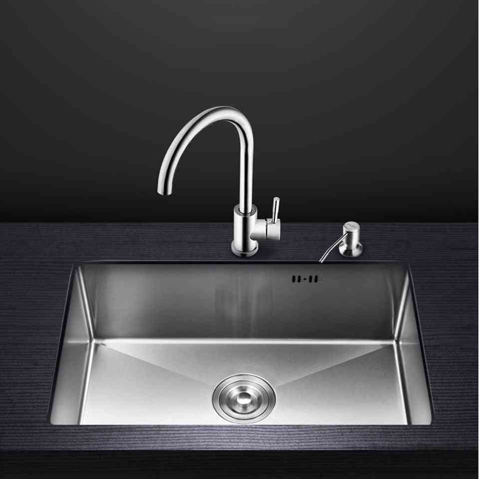 Single Bowl Above Counter -undermount Handmade Brushed- Stainless Steel Sinks