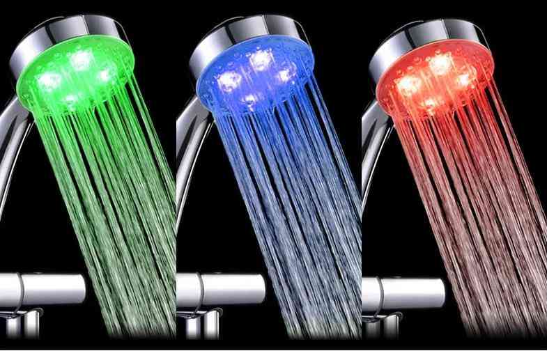 ברז מים הוביל אור 7 צבעים המשתנים rgb ברז מים - אביזרי מטבח חיישן טמפרטורה, מקלחת זוהרת המשתנה בצבע