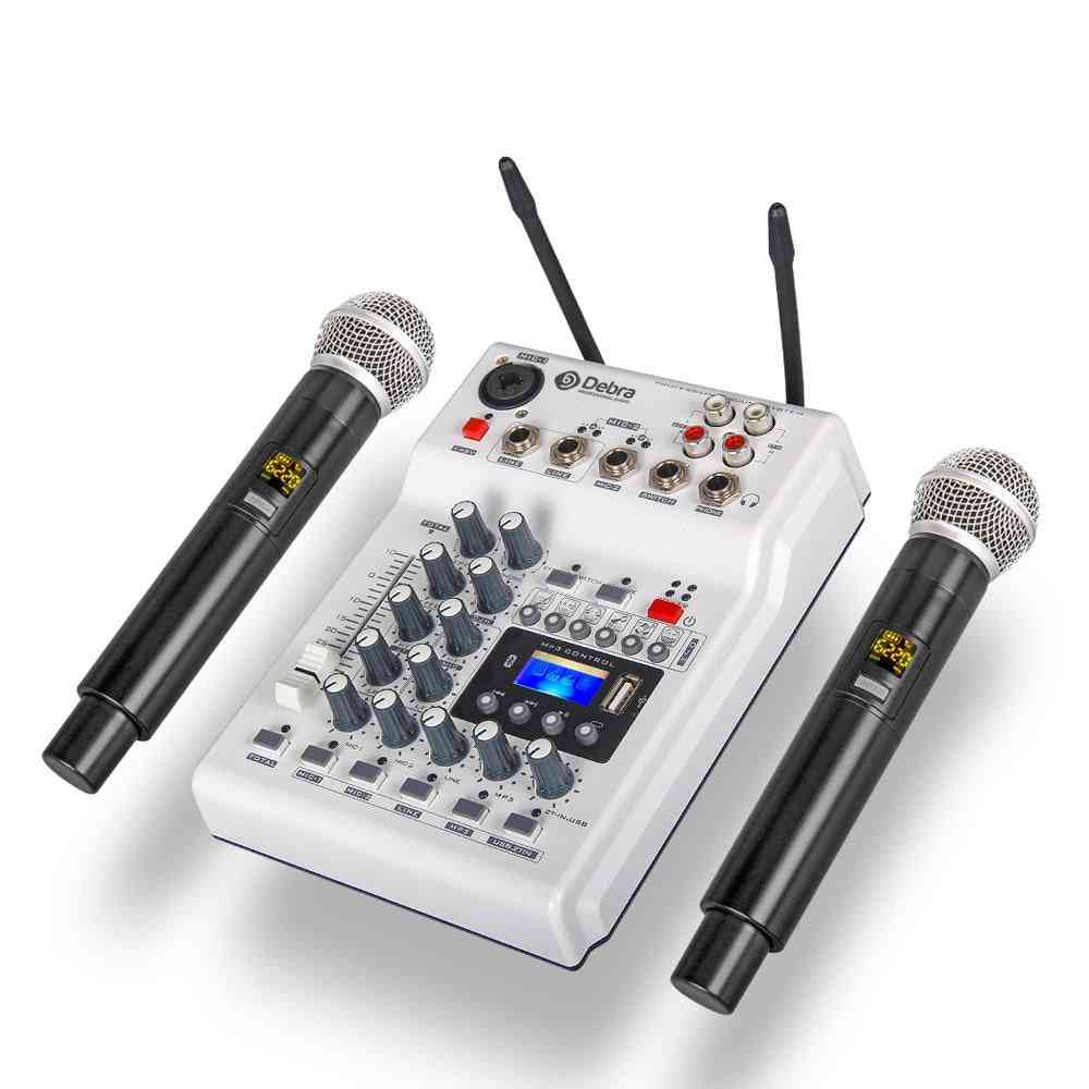 Mixer With 2 Wireless Microphone, 3.5 To 6.5 Adapte (ac220v/50hz)